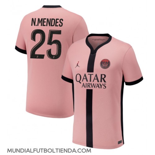 Camiseta Paris Saint-Germain Nuno Mendes #25 Tercera Equipación Replica 2024-25 mangas cortas